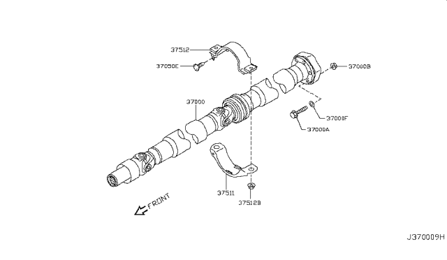 2016 Infiniti QX70 Propeller Shaft Diagram 1