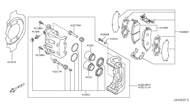 2011 Infiniti FX35 Front Brake Diagram 5