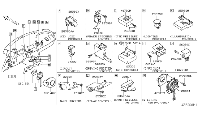 2009 Infiniti FX35 or FX50 Electrical Unit Diagram 4