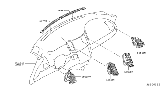 2017 Infiniti QX70 Ventilator Diagram