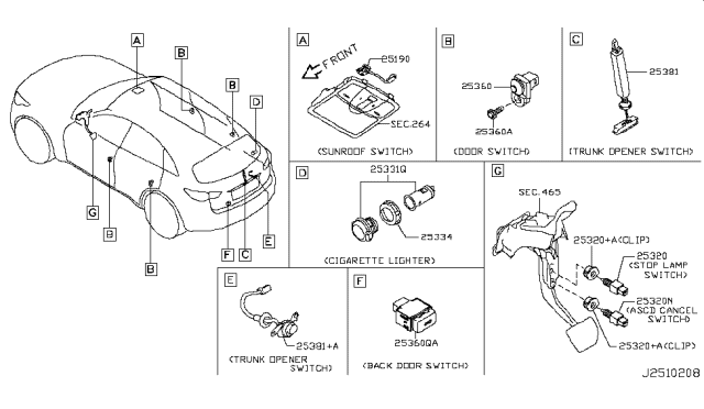 2014 Infiniti QX70 Switch Diagram 1