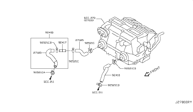 2011 Infiniti FX35 Heater Piping Diagram 2