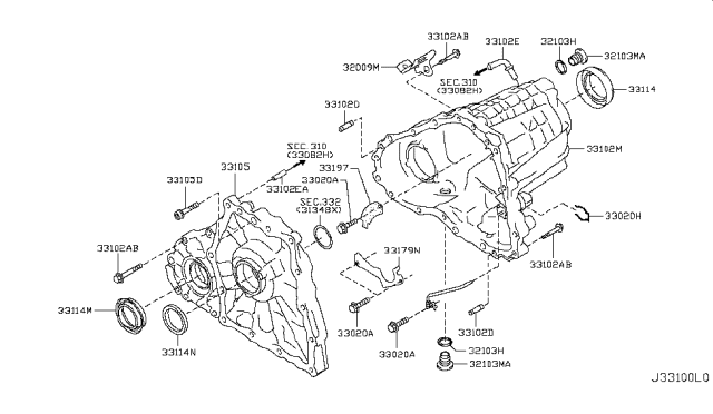 2014 Infiniti QX70 Transfer Case Diagram 2