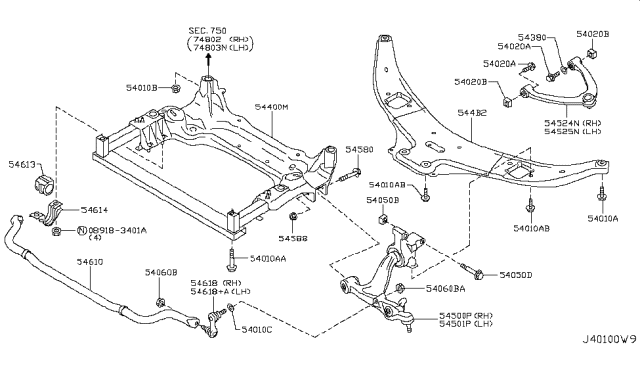 2010 Infiniti FX35 Front Suspension Diagram 4