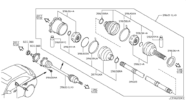 2012 Infiniti FX35 Ring-Snap Diagram for 39735-17V60