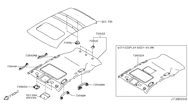 2010 Infiniti FX50 Roof Trimming Diagram 1