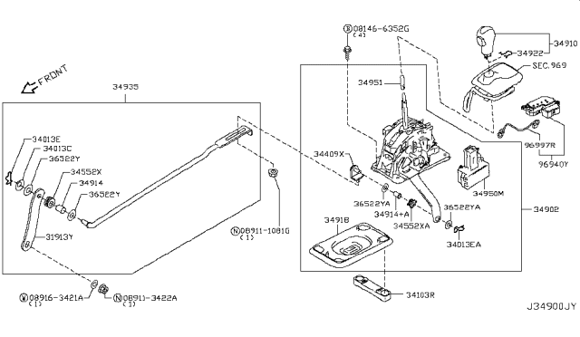 2014 Infiniti QX70 Auto Transmission Control Device Diagram 2