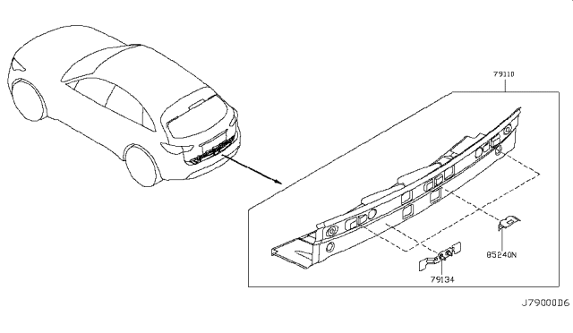 2014 Infiniti QX70 Rear,Back Panel & Fitting Diagram