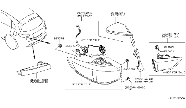 2016 Infiniti QX70 Rear Combination Lamp Diagram 1