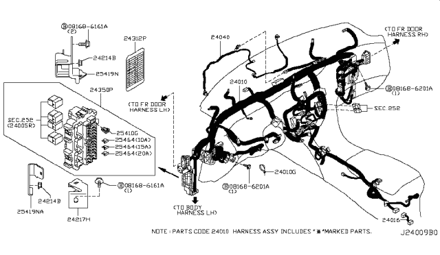 2015 Infiniti QX70 Harness-Main Diagram for 24010-6WW3E