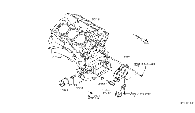 2016 Infiniti QX70 Lubricating System Diagram 1