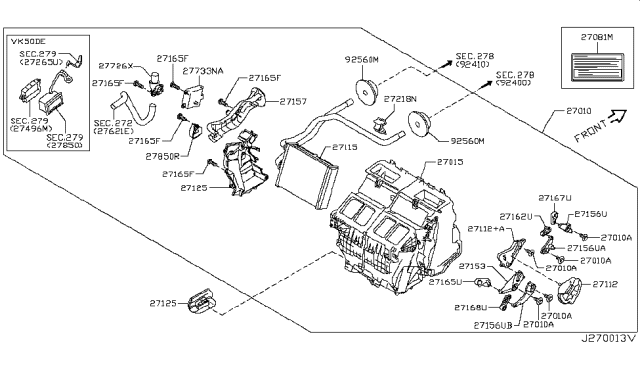 2010 Infiniti FX35 Heater & Blower Unit Diagram 5