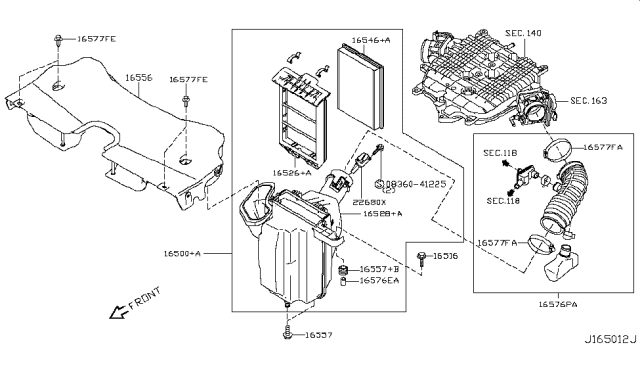 2009 Infiniti FX50 Air Cleaner Diagram 3