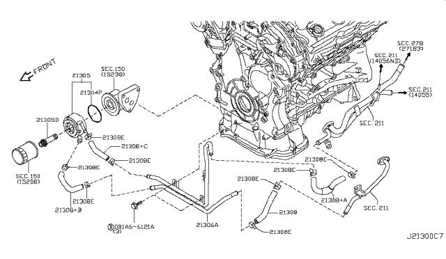 2011 Infiniti FX50 Oil Cooler Diagram 3