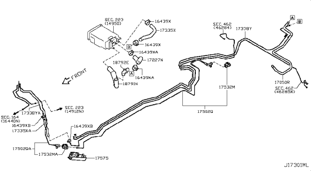 2013 Infiniti FX50 Fuel Piping Diagram 5