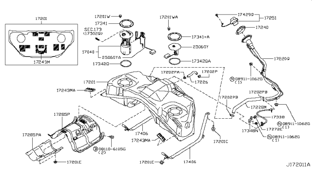 2009 Infiniti FX50 Fuel Tank Diagram 3