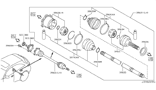 2009 Infiniti FX35 Rear Drive Shaft Diagram 3