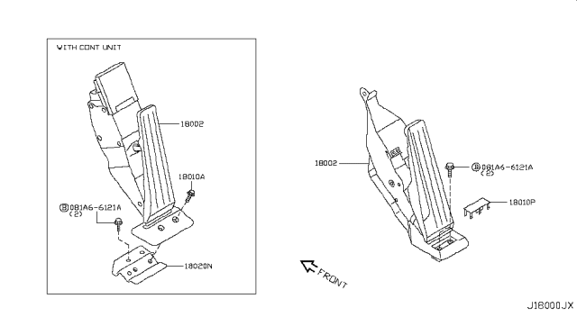 2012 Infiniti FX35 Bracket-Accelerator Pedal Diagram for 18020-1CA0A