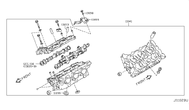 2013 Infiniti FX50 Cylinder Head & Rocker Cover Diagram 8