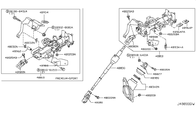 2009 Infiniti FX50 Steering Column Diagram 4