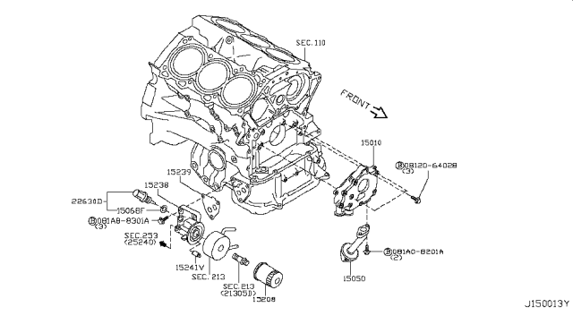 2013 Infiniti FX50 Lubricating System Diagram 2