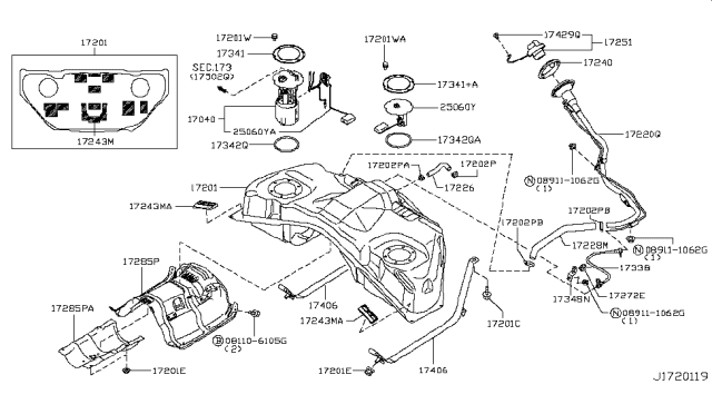 2009 Infiniti FX35 Fuel Tank Diagram 6