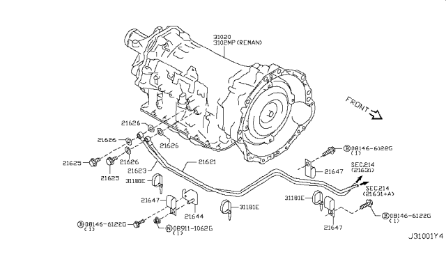 2017 Infiniti QX70 Auto Transmission,Transaxle & Fitting Diagram 3