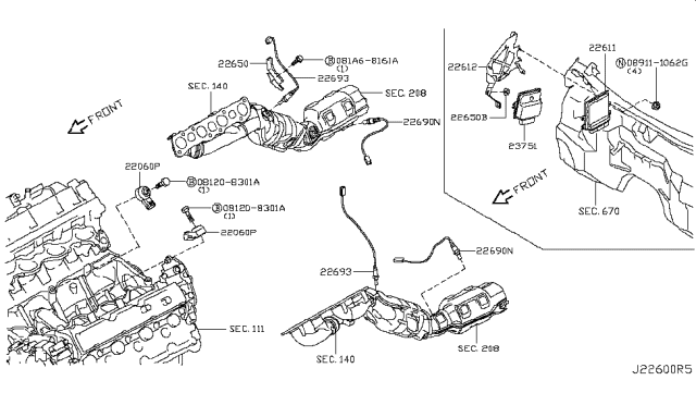 2010 Infiniti FX35 Engine Control Module Diagram for 23710-3FY9A