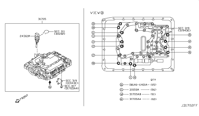 2017 Infiniti QX70 Control Valve (ATM) Diagram 2