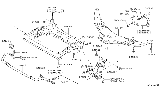 2012 Infiniti FX35 Front Suspension Diagram 4