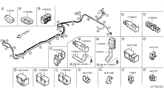 2009 Infiniti FX50 Fuel Piping Diagram 1