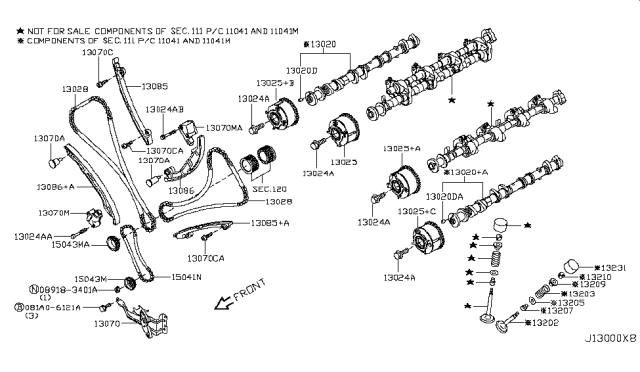 2010 Infiniti FX35 Sprocket-Camshaft,Intake Diagram for 13025-JK20A