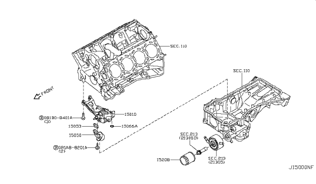 2011 Infiniti FX35 Lubricating System Diagram 1