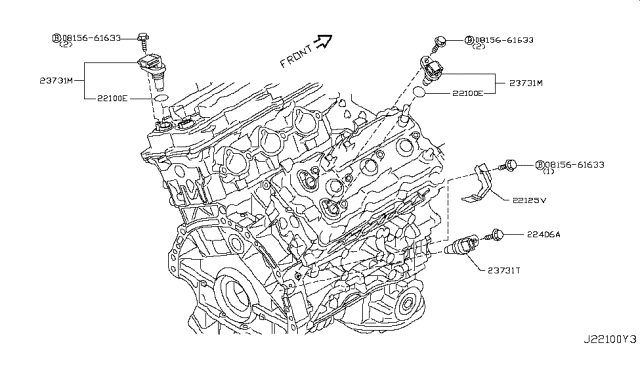 2012 Infiniti FX50 Distributor & Ignition Timing Sensor Diagram 3