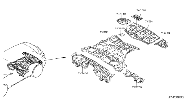 2009 Infiniti FX35 Floor Panel (Rear) Diagram