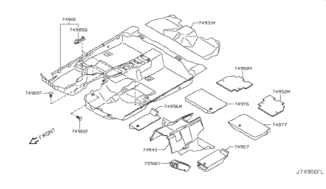 2009 Infiniti FX35 Floor Trimming Diagram 1