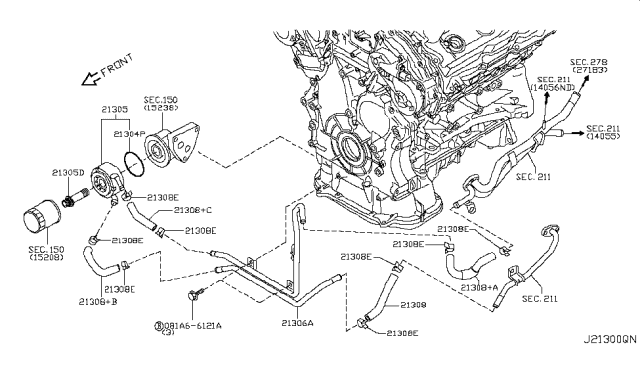 2012 Infiniti FX50 Oil Cooler Diagram 2