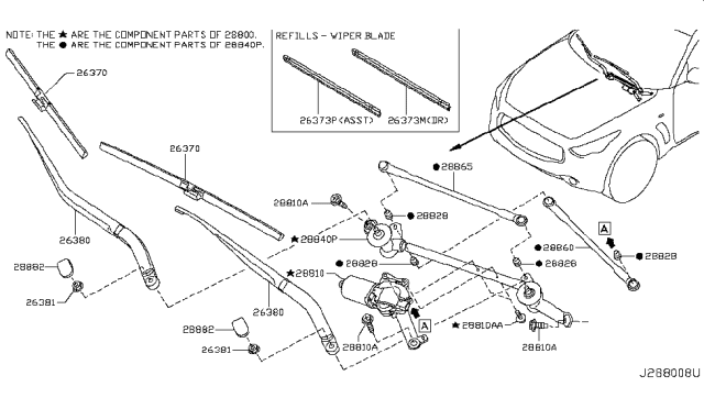 2011 Infiniti FX35 Windshield Wiper Diagram