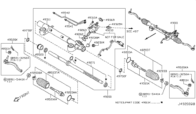 2013 Infiniti FX37 Power Steering Gear Diagram