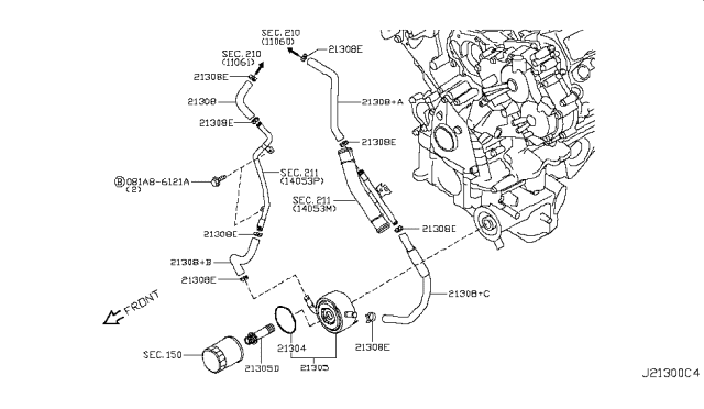 2013 Infiniti FX50 Oil Cooler Diagram 3