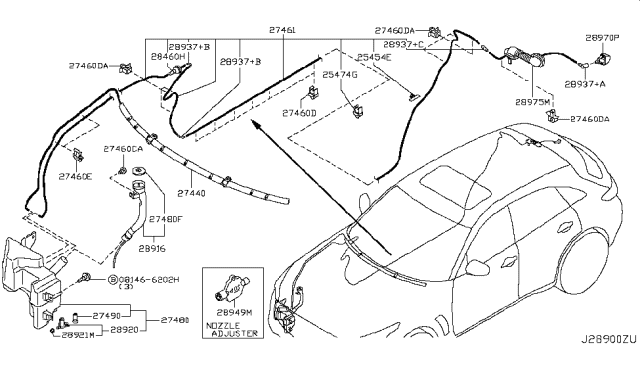 2017 Infiniti QX70 Windshield Washer Diagram 2