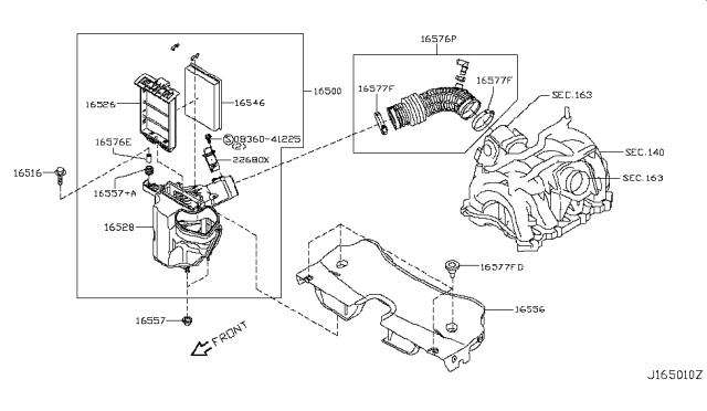 2009 Infiniti FX50 Air Cleaner Diagram 5