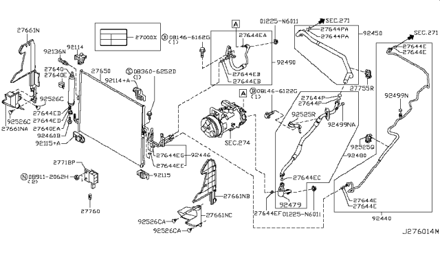 2009 Infiniti FX50 Condenser,Liquid Tank & Piping Diagram 1