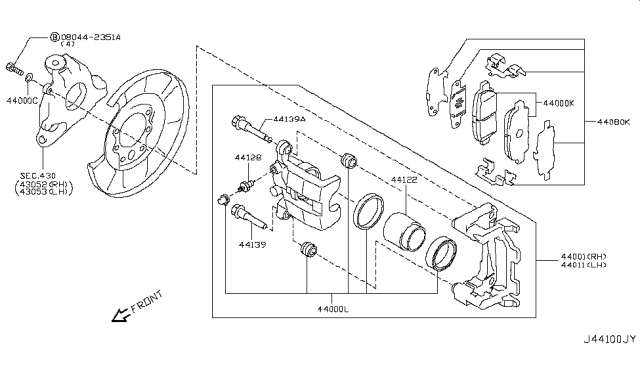 2013 Infiniti FX50 Rear Brake Diagram 2