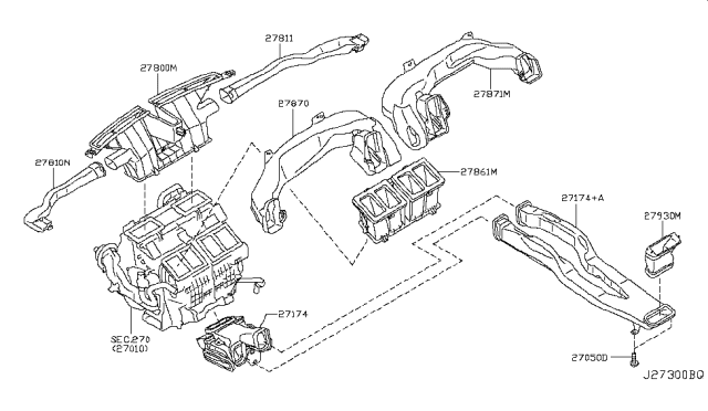 2009 Infiniti FX50 Nozzle & Duct Diagram