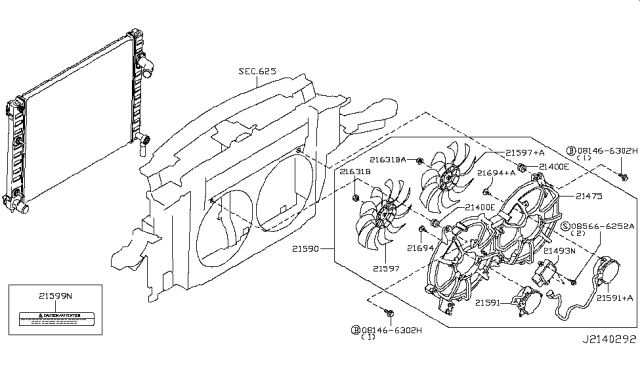 2013 Infiniti FX50 Radiator,Shroud & Inverter Cooling Diagram 9