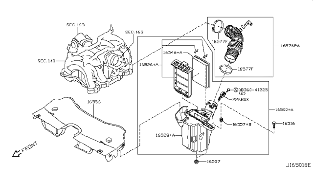 2009 Infiniti FX50 Air Cleaner Diagram 2