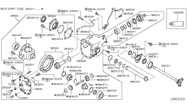 2015 Infiniti QX70 Front Final Drive Diagram 2