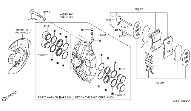 2012 Infiniti FX50 Pin Diagram for 41217-JL00A