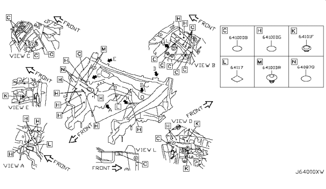 2016 Infiniti QX70 Hood Ledge & Fitting Diagram 2